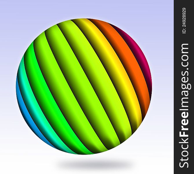 Color layer ball on isolated background. Color layer ball on isolated background