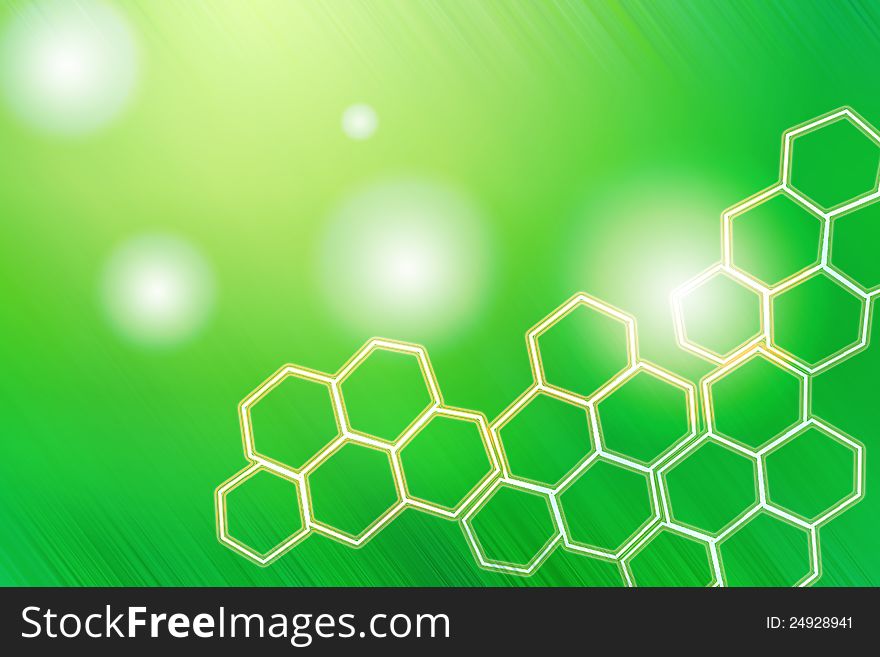 Abstract green background with honey comb pattern. Abstract green background with honey comb pattern