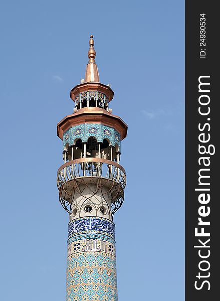 Minaret of a mosque in Tehran