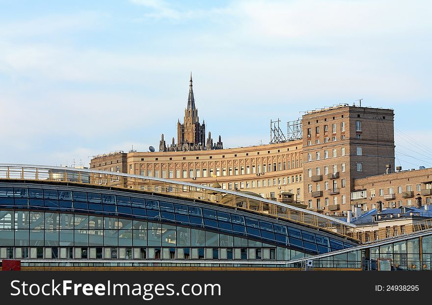 Moscow, Bridge of Bogdan Khmelnitsky and Rostov Quay. Moscow, Bridge of Bogdan Khmelnitsky and Rostov Quay