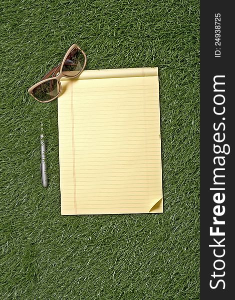 Blank Paper On Grass