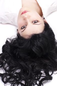 Closeup Portrait Of Sensual Young Brunette Stock Photos Closeup Portrait Of Sensual Young Brunette Stock Photos
