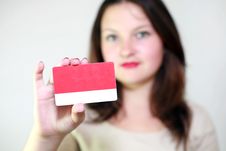 Girl With A Credit Card Stock Images