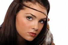Portrait Of Young Beautiful Brunette Royalty Free Stock Photography Portrait Of Young Beautiful Brunette Royalty Free Stock Photography