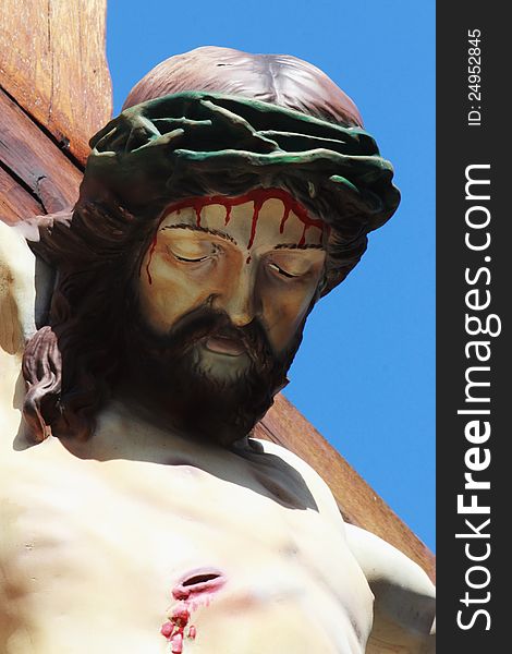 Detail of sculpture of Jesus Christ