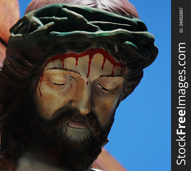 Detail of sculpture of Jesus Christ