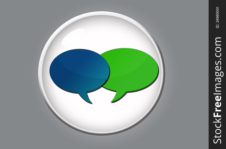 Speech bubble icon in blue and green