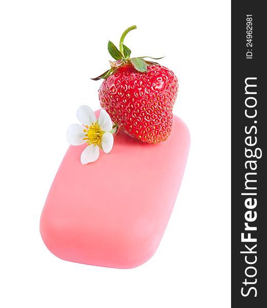 Soap with a strawberry and flower