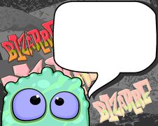 Bizarre Creature With Speech Bubble Royalty Free Stock Image Bizarre Creature With Speech Bubble Royalty Free Stock Image