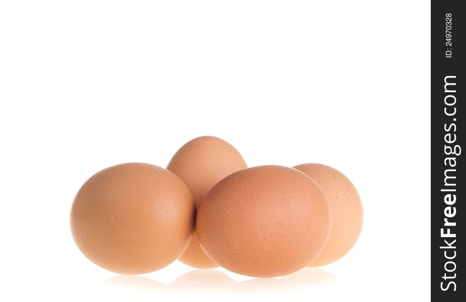 Eggs isolated on white background