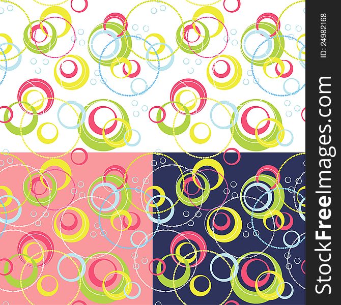 Abstract fun seamless vector background with circles. Abstract fun seamless vector background with circles