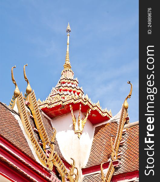 Roof of the temple. The temple is in Thailand.