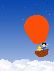 Children In A Hot Air Balloon Stock Photos Children In A Hot Air Balloon Stock Photos
