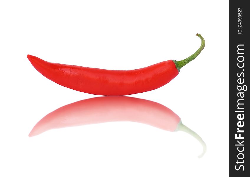 Red hot chili pepper isolated on white background. Red hot chili pepper isolated on white background.