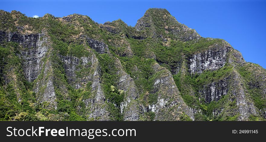 Detail section of ko'olau mountain range, Oahu, Hawaii. Detail section of ko'olau mountain range, Oahu, Hawaii