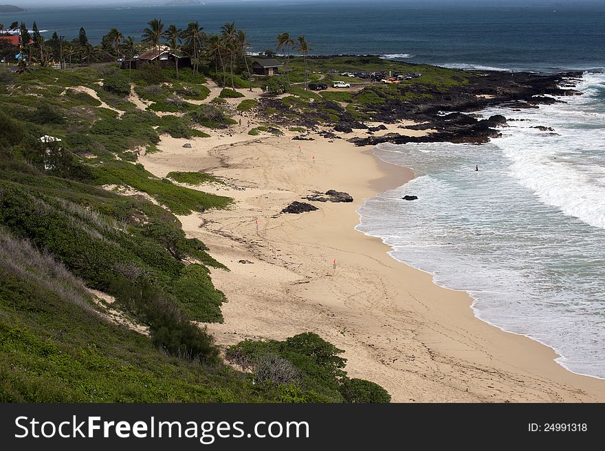 Along makapuu beach, a nice place to swim and relax. Along makapuu beach, a nice place to swim and relax