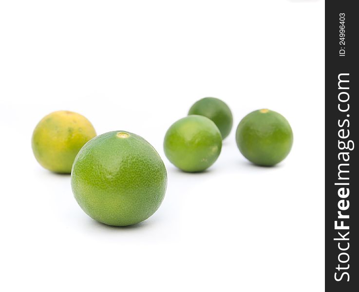 Fresh lime on white