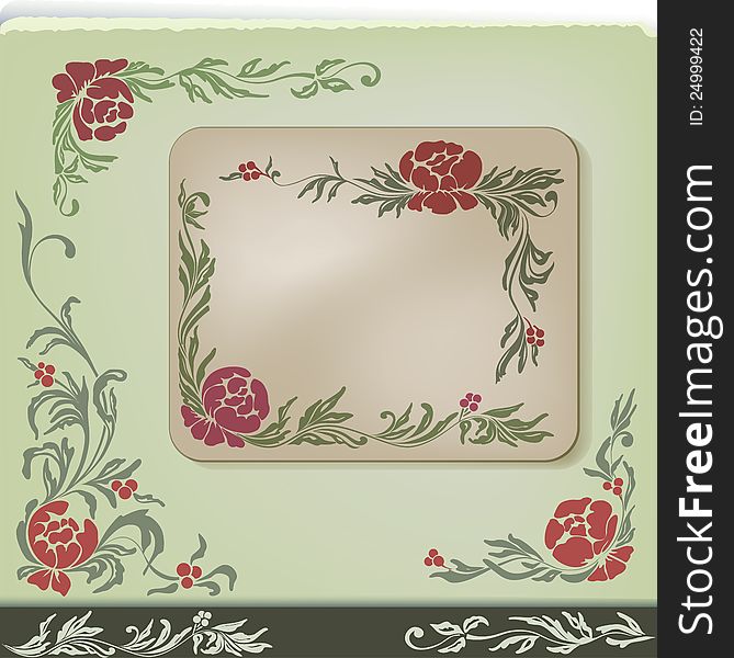 Floral corner vintage design set for web and graphic design and scrapbooking. colored corner on aged paper; all piece are separated and grouped. Floral corner vintage design set for web and graphic design and scrapbooking. colored corner on aged paper; all piece are separated and grouped