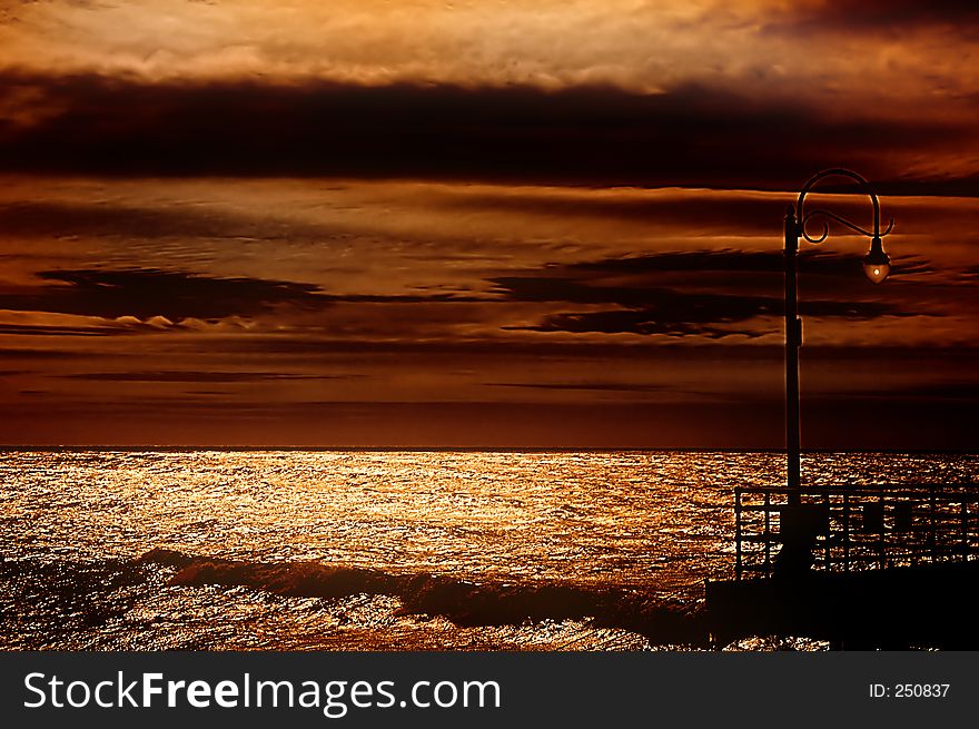 Sunset ,santa monica california. Sunset ,santa monica california