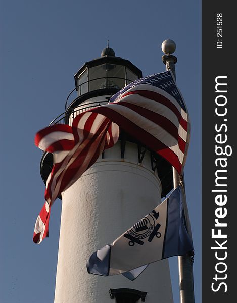 A light breeze flaps flags in the wind.