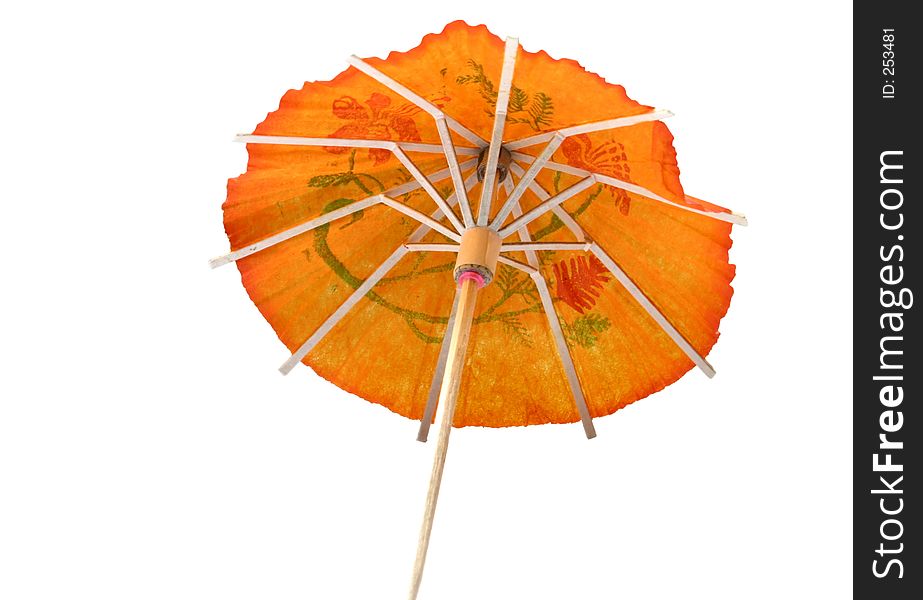 Orange cocktail umbrella #3.