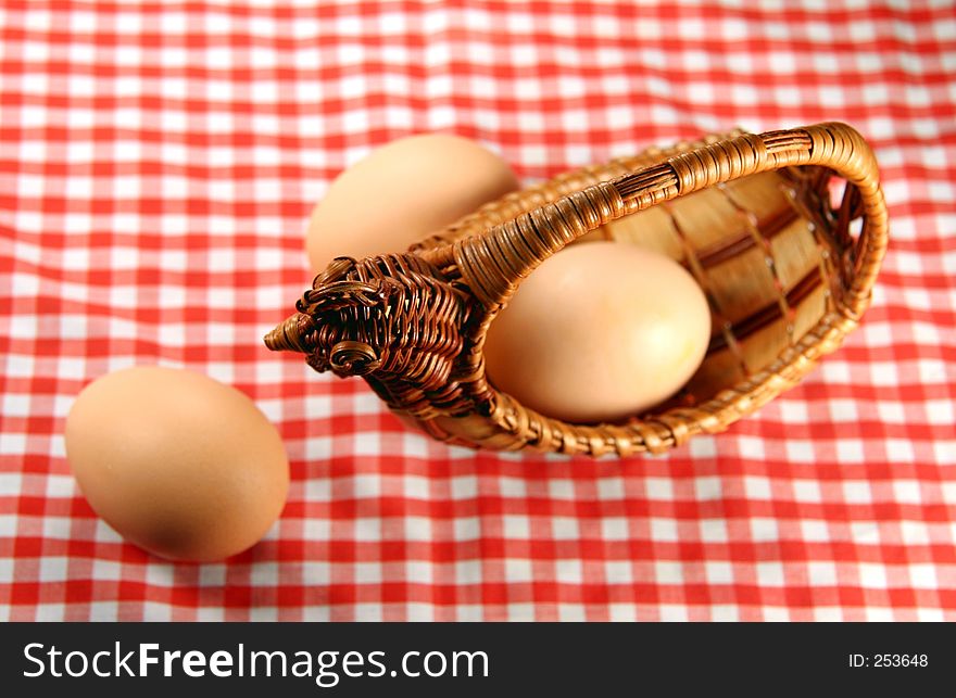 Eggs and osier basket