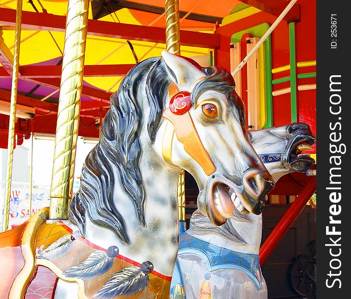 Colorful merry-go-round at state fair. Colorful merry-go-round at state fair