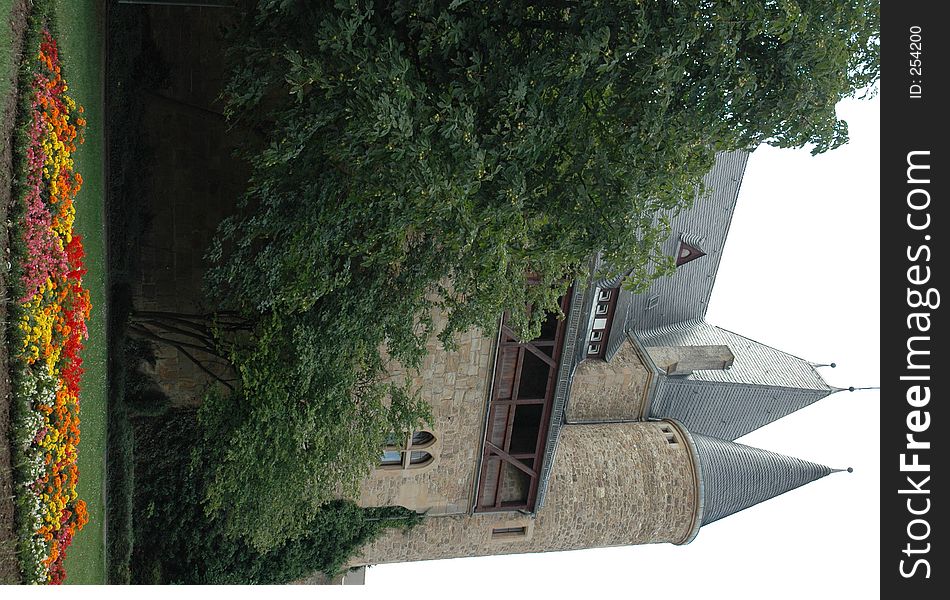 Castle and flowers in Alzey, Germany