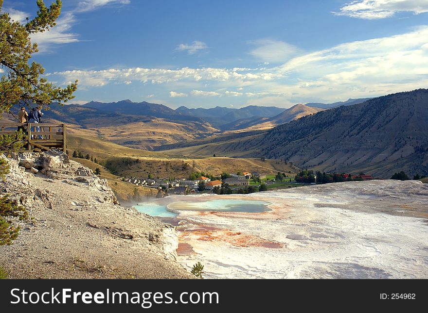 Top of Mammoth Hot Springs with Photographers