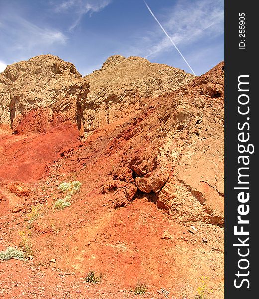 The red rocks in the Death Valley National Park