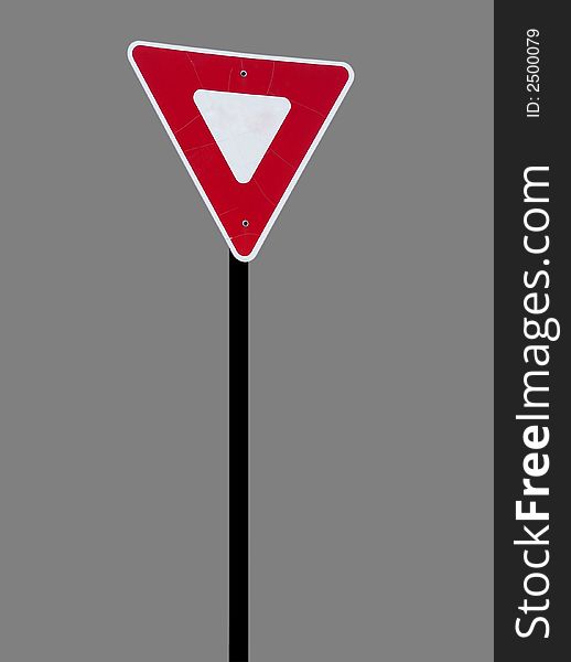 Blank Triangle Street Sign