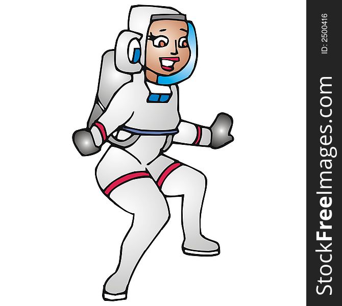 Art illustration: the mother astronaut