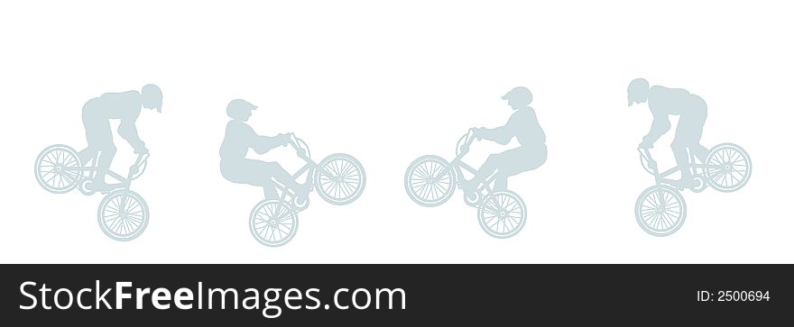 An abstract illustration, figured driving on bicycles a background for the text or a poster. An abstract illustration, figured driving on bicycles a background for the text or a poster.