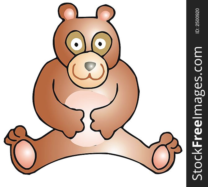Cartoon illustration of a brown bear
