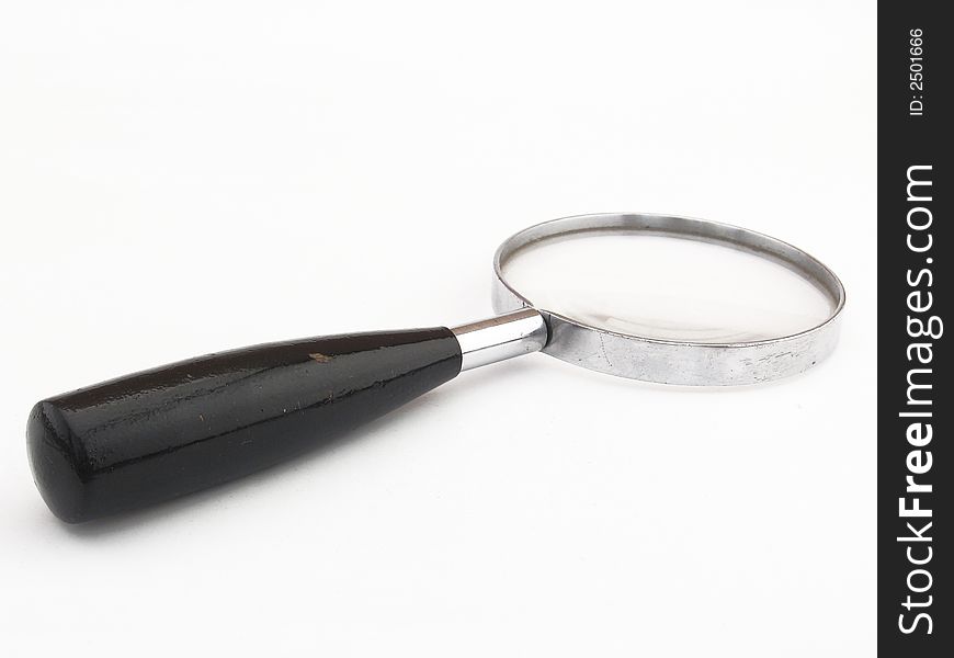 Isolated photo of magnifying glass.