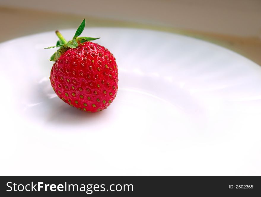 Very delicious and fresh strawberry on a white plate