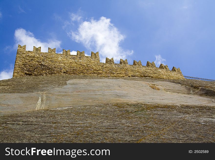 Sperlinga medieval castle, visible the loopholes on the wall.