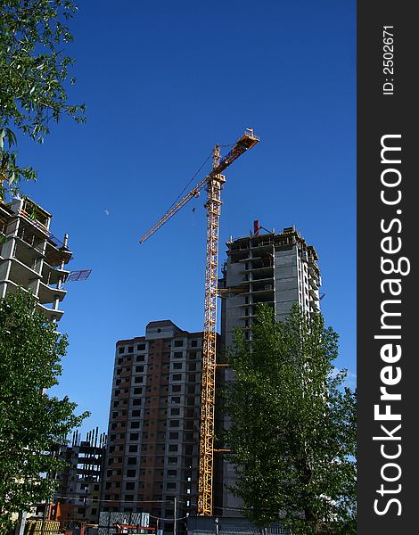 Construction of new residential area in city centre of Chelyabinsk in Urals Mountains in Russia. Construction of new residential area in city centre of Chelyabinsk in Urals Mountains in Russia.