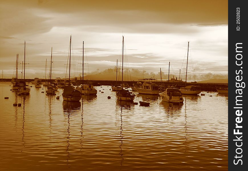 This is a shot of yachts at sunset at Manila bay. This is a shot of yachts at sunset at Manila bay.