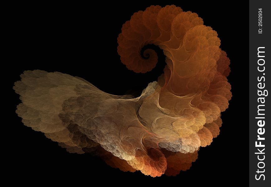 Sand spiral shell is a complex computer generated image for a elegant background or complex hitech design