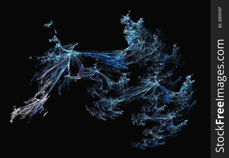 Blue Fractures is a complex computer generated image for a elegant background or complex hitech design