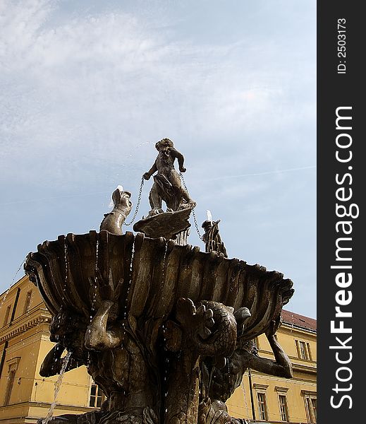 Detail The Triton Fountain is the dominant  Square in Olomouc.