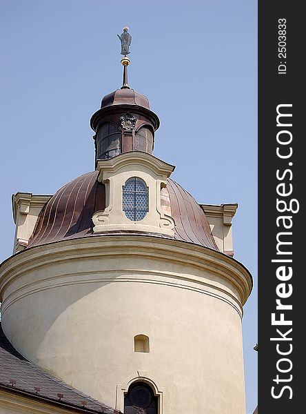 Baroque tower in city Olomouc