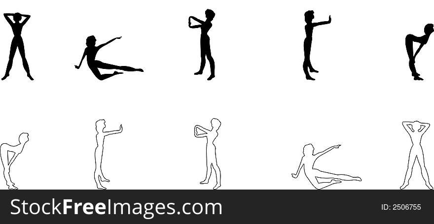 The dancing girl.Vector-Illustrator.