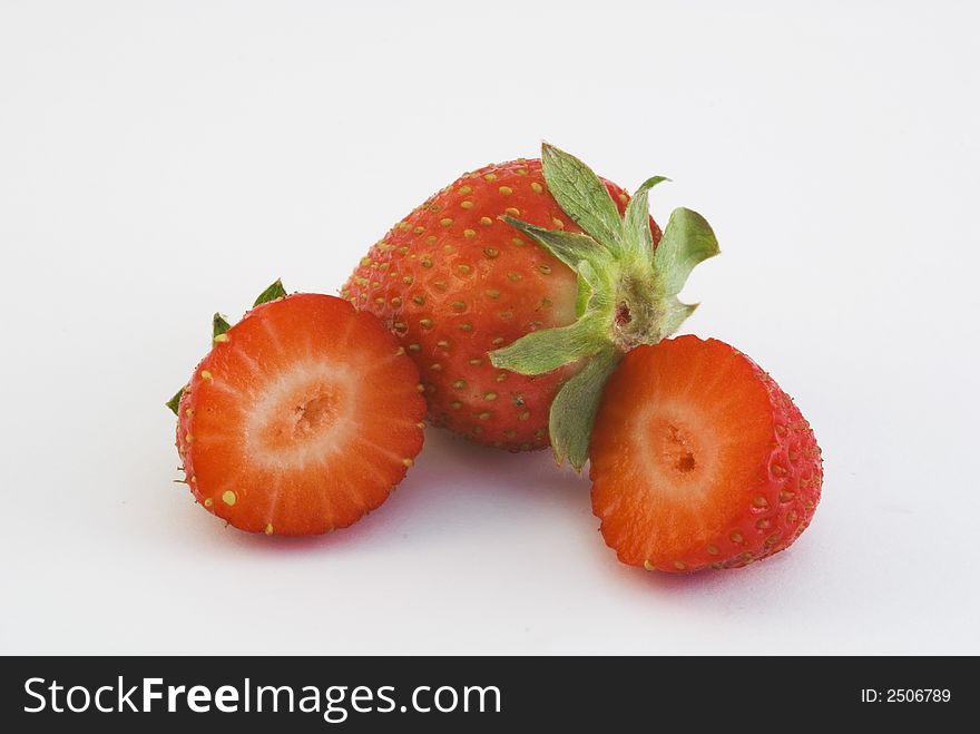 Cut out strawberry isolated in white background. Cut out strawberry isolated in white background