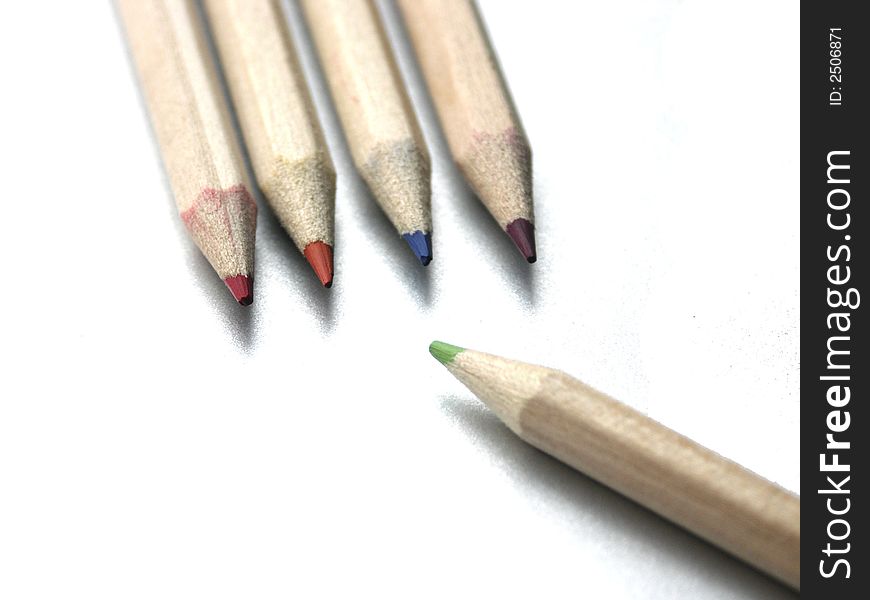 Coloured pencils.