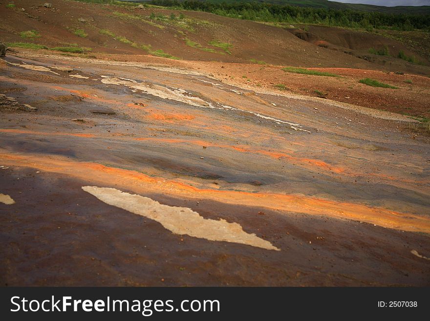 Coloured geothermal landscape in Iceland