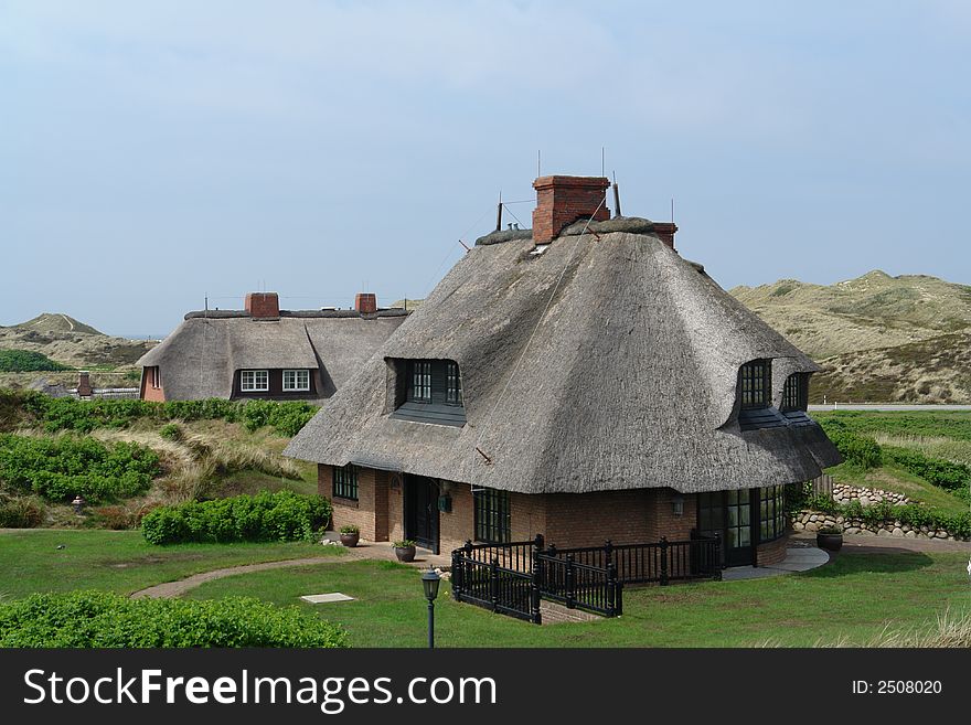 House with reeds roof at Sylt island. House with reeds roof at Sylt island