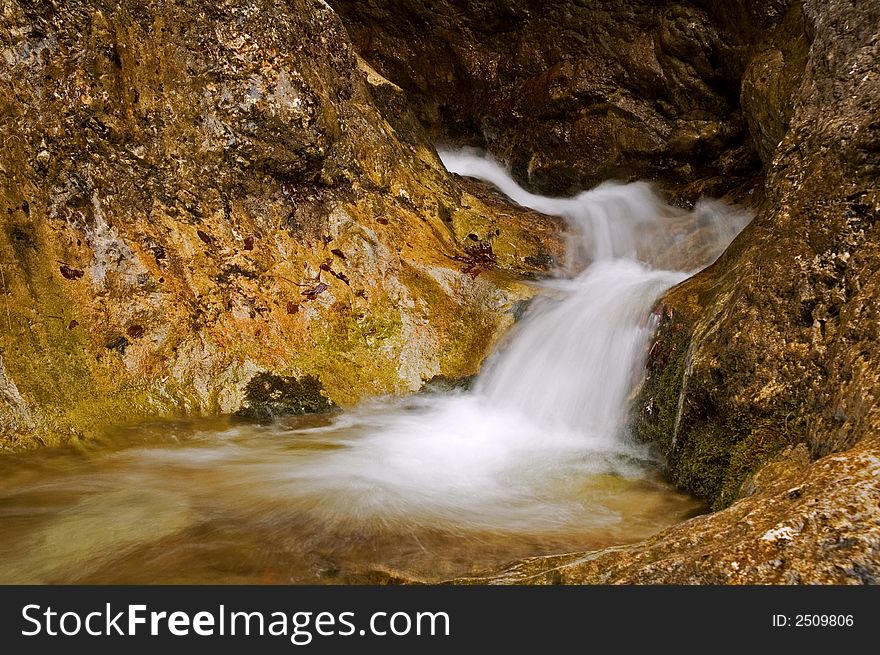 Spillway in the rocks, fatra mountains