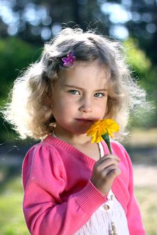 Lovely Girl With A Flower Royalty Free Stock Image Lovely Girl With A Flower Royalty Free Stock Image